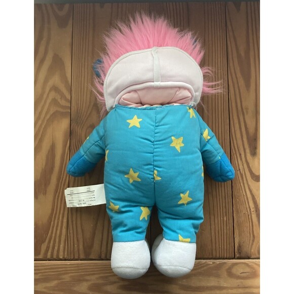 Dakin Blue Alien Wizard Hand Puppet Vintage Stars Pink Hair 1987 French Canada - Picture 3 of 16